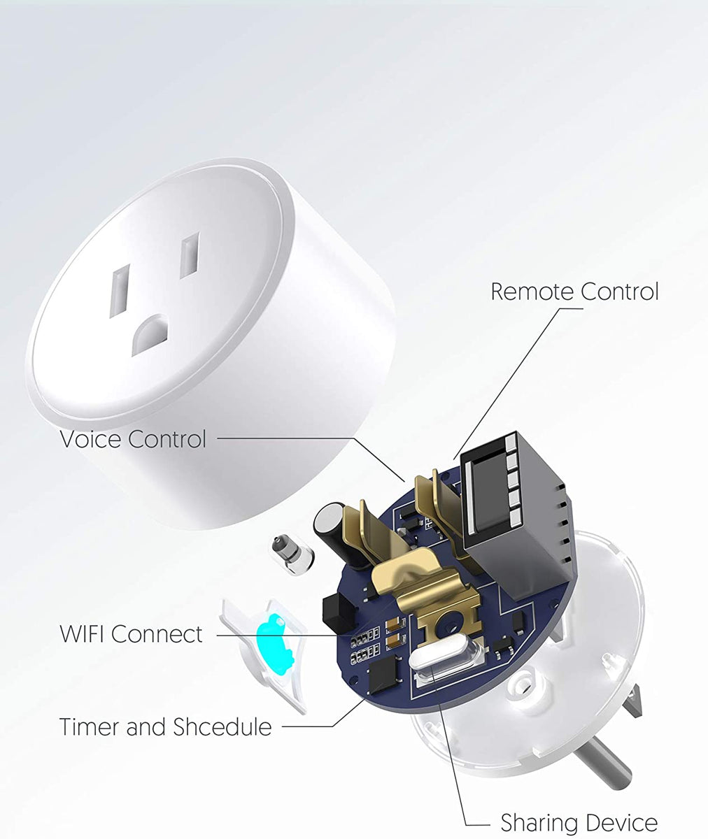 Teckin Smart Plug SP10 Mini Smart Outlet Plug WiFi Socket 4Pack wApp  Control NEW