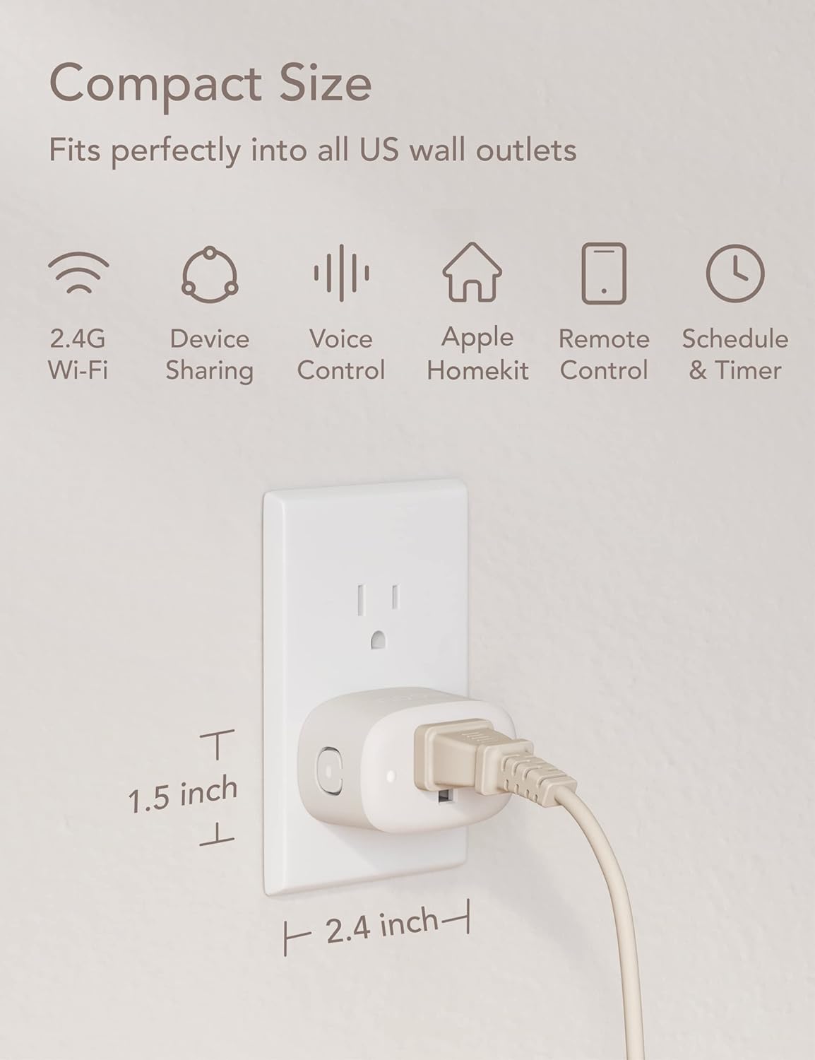 NSP01Pro WiFi Smart Plug for Smart Home Works with Alexa & Apple HomeKit