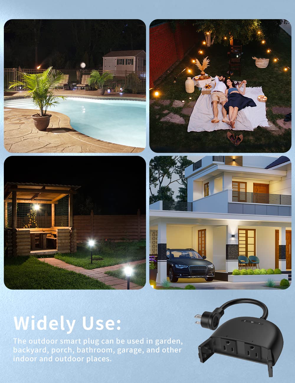 Teckin SS36 Outdoor WiFi Smart Plug with 2 Sockets